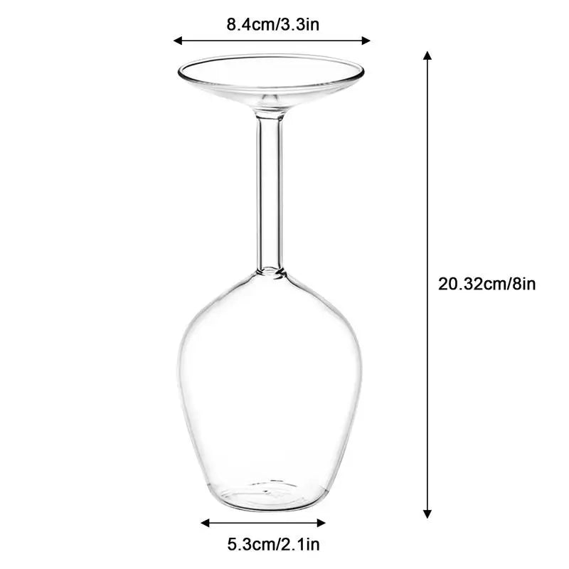 Upside Down Wine Glass 400ml – Long Stem Red Wine Cup Unique Gift