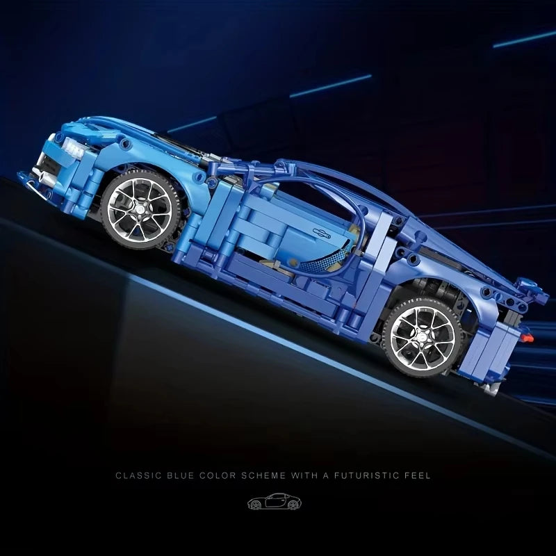 ToylinX Blue Sports Car Building Kit – 1:14 Scale Model, 1259pcs