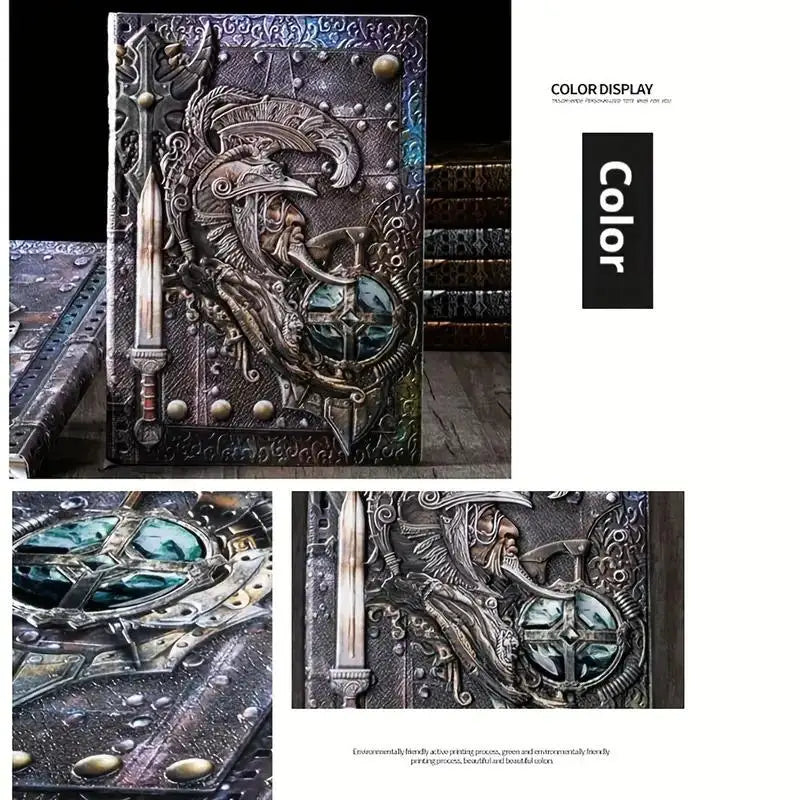 Vintage Embossed Leather Journal – A5 Retro Writing Notebook