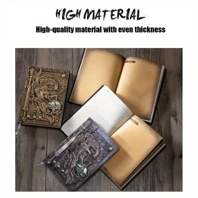 Vintage Embossed Leather Journal – A5 Retro Writing Notebook