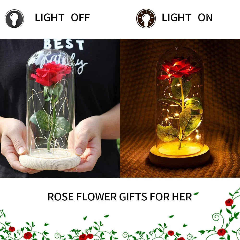 Enchanted Rose Lamp – LED Glass Dome Gift for Valentine’s Day