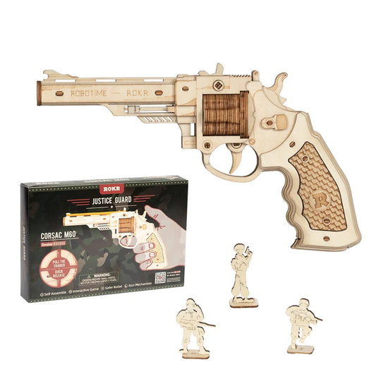 ROKR DIY Wooden Rubber Band Gun – 3D Puzzle Model Kit