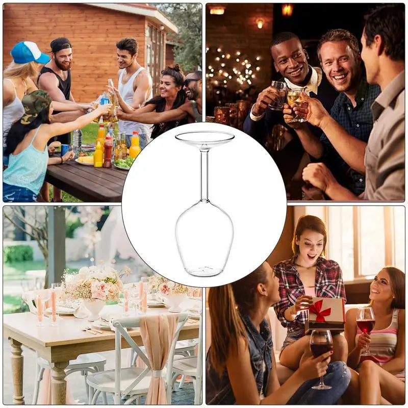 Upside Down Wine Glass 400ml – Long Stem Red Wine Cup Unique Gift