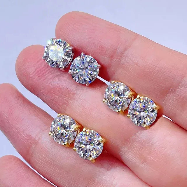 CUC Zircon Stud Earrings 3–14MM – Screw/Push Back Fashion Jewelry Gift