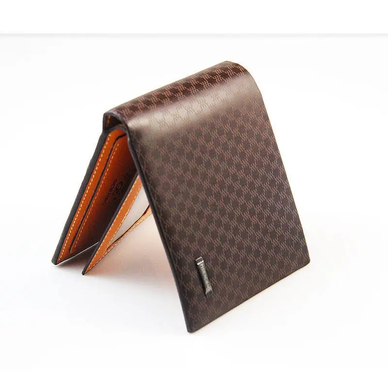 Men's PU Leather Short Wallet – Credit Card & ID Holder Billfold