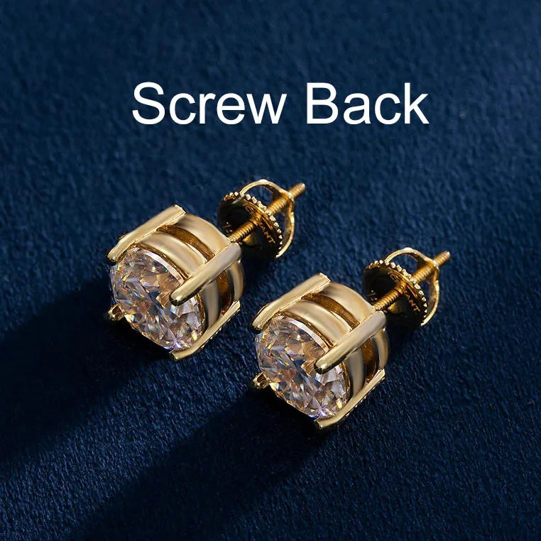 CUC Zircon Stud Earrings 3–14MM – Screw/Push Back Fashion Jewelry Gift