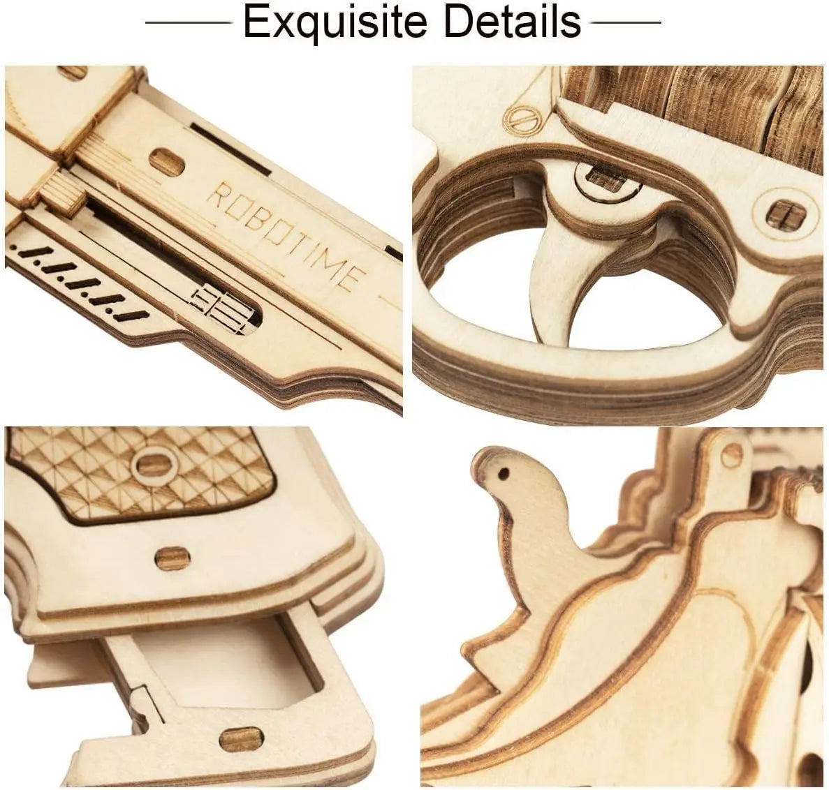 ROKR DIY Wooden Rubber Band Gun – 3D Puzzle Model Kit