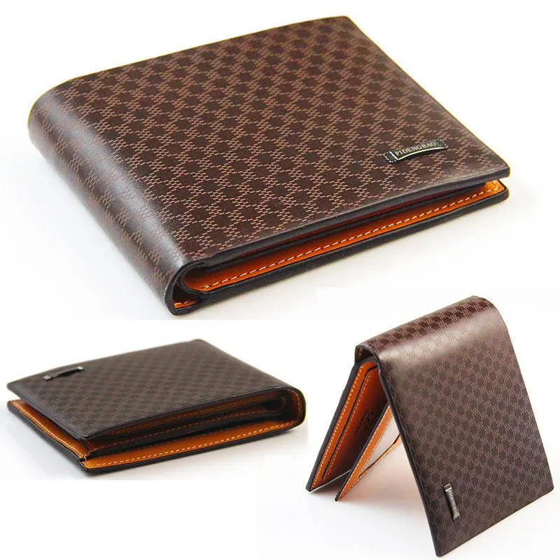 Men's PU Leather Short Wallet – Credit Card & ID Holder Billfold