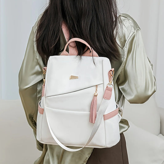 Women’s Oxford Backpack – Anti-Theft Travel Bag with Back Zipper