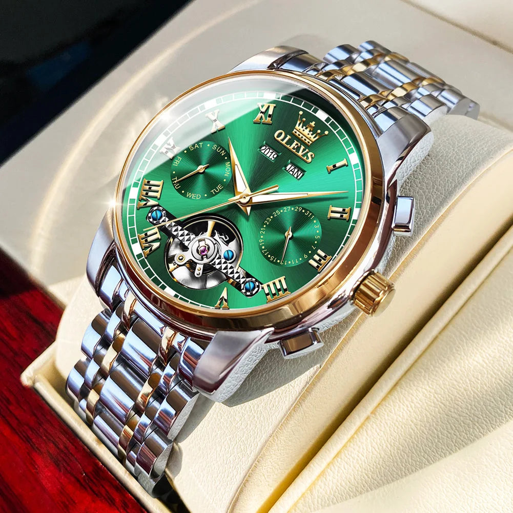 OLEVS 6607 Men's Luxury Automatic Watch – Waterproof Stainless Steel