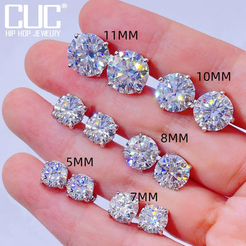 CUC Zircon Stud Earrings 3–14MM – Screw/Push Back Fashion Jewelry Gift